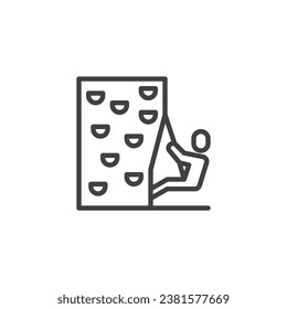 Climbing wall line icon. linear style sign for mobile concept and web design. Climbing park outline vector icon. Symbol, logo illustration. Vector graphics