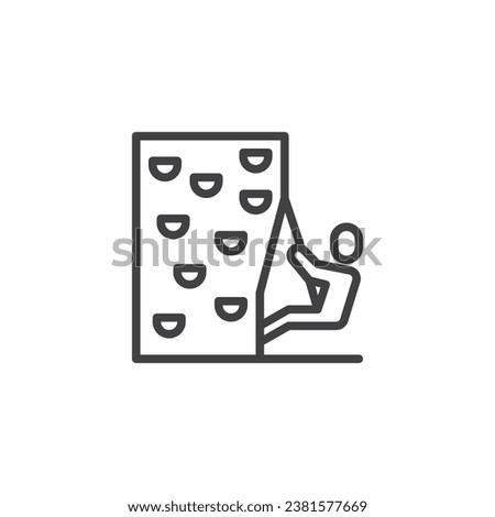 Climbing wall line icon. linear style sign for mobile concept and web design. Climbing park outline vector icon. Symbol, logo illustration. Vector graphics