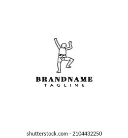 Kletterwand-Logo-Cartoon-Vorlage Symbol Schwarz, moderne einzelne Vektorgrafik