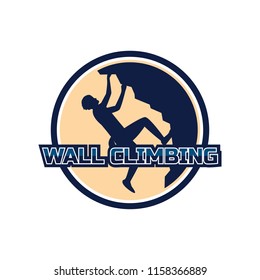 climbing wall sport logo isolated on white background, vector illustration, vector illustration