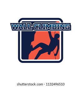 climbing wall sport logo, vector illustration