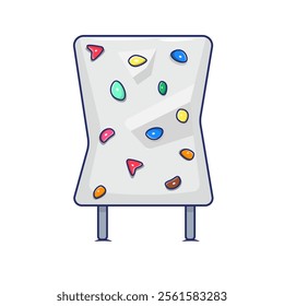 Climbing Wall Vector Illustration. Vector illustration of a climbing wall. Ideal for adventure park and gym illustrations. Features handholds and a textured wall, easily customizable.