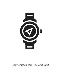 Ilustración de vectores de iconos rellenos de reloj de pulsera de escalada