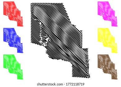 Clinch County, Georgia (U.S. county, United States of America,USA, U.S., US) map vector illustration, scribble sketch Clinch map