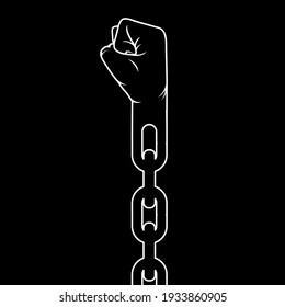 Clinched Fist On Chain - Liberation And Freedom Concept