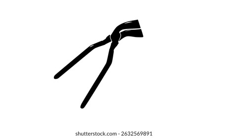 Clinching Pliers Metal Bender Tool , black isolated silhouette