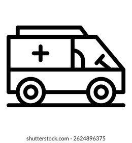 Clinic ambulance car icon outline vector. Hospital emergency. Paramedic doctor