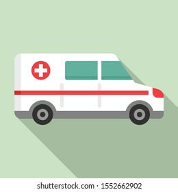 Clinic amublance icon. Flat illustration of clinic amublance vector icon for web design