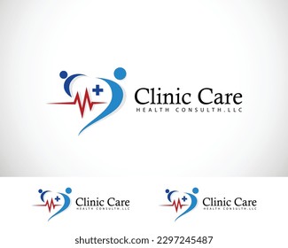 clinic care logo creative modern people health care mom and baby design concept medical