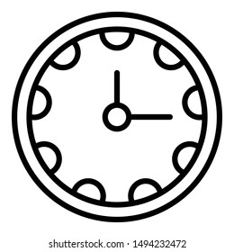 Clinic clock icon. Outline clinic clock vector icon for web design isolated on white background