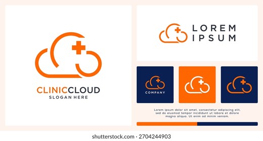 Plantilla de diseño de logotipo de nube de clínica