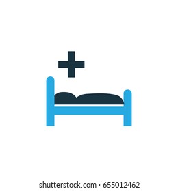 Clinic Colorful Icon Symbol. Premium Quality Isolated Bed Element In Trendy Style.