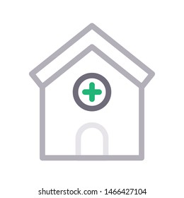 clinic colour line vector icon