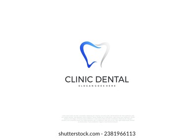 Clinic dental logo designs. Tooth abstract icons, dentist stomatology medical doctor. Vector concept
