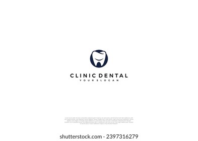 Conception de logos dentaires cliniques. Icônes abstraites de dents, stomatologie dentiste médecin. Concept vectoriel
