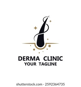 clinic dermatology hair care logo design.Logo suitable for business, clinic, beauty and symbol