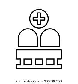 Clinic, doctors, waiting room line icon. Outline vector.