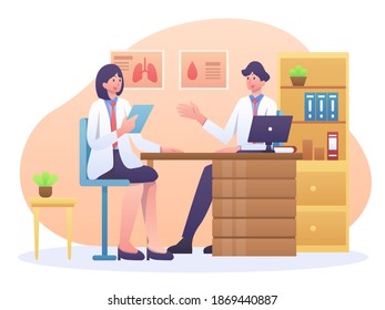 Clinic and Healthcare Illustration, this illustration can be use for website, landing page, web, app, and banner.