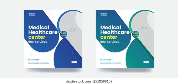 Clinic Healthcare social media post hospital banner design flyer template