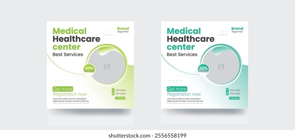 Clinic Healthcare social media post banner promotion banner flyer template