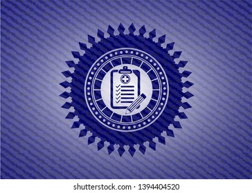 clinic history icon with denim texture