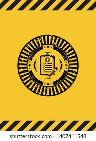 clinic history icon grunge warning sign emblem. Vector Illustration. Detailed.