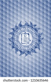 clinic history icon inside blue polygonal badge.