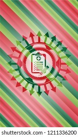 clinic history icon inside christmas badge.