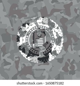 clinic history icon on grey camo pattern