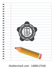 clinic history icon pencil emblem. Vector Illustration. Detailed.