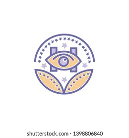 Clinic, hospital, eye award icon- vector sign.