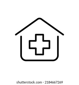 Clinic, hospital simple icon vector. Flat design.ai