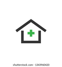 Clinic house icon design template vector isolated illustration