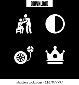 clinic icon. 4 clinic vector set. health care, brightness option, crown and pressure icons for web and design about clinic theme