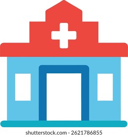 clinic icon color vector illustration design