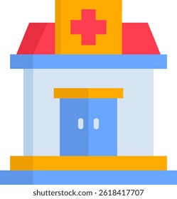 Clinic Icon Flat Vector Illustration