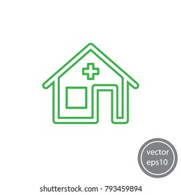 Clinic, icon, linear sign vector illustration of Eps10