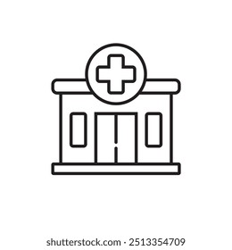 Icono de la clínica con estilo lineal 