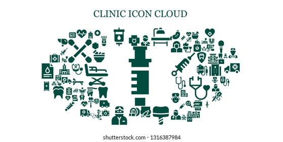 clinic icon set. 93 filled clinic icons.  Simple modern icons about  - Syringe, Veterinary, Cardiogram, Blood transfusion, Pharmacist, Operating table, Injection, Dental implant