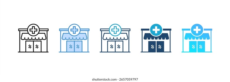 Clinic icon set multiple style collection