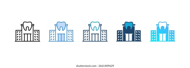 Ícone da clínica definir coleção de vários estilos