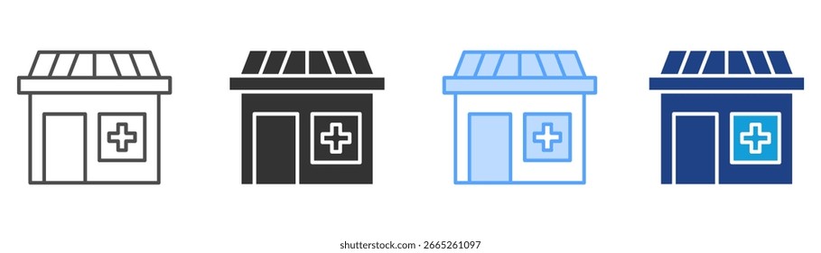 Sammlung von mehreren Stilen für Clinic-Symbole