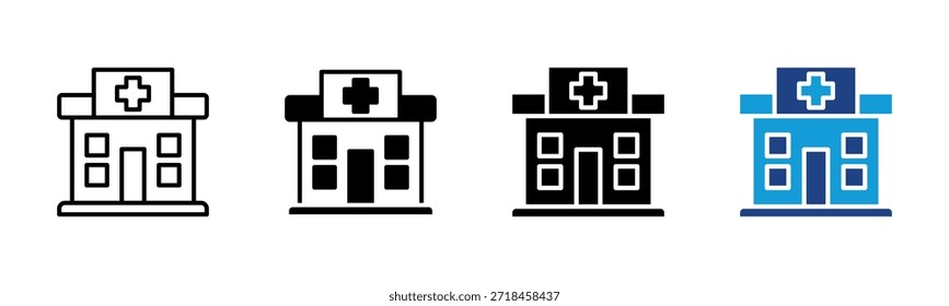 Conjunto de iconos de clínica colección de estilo múltiple