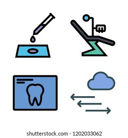 clinic icon set. vector set about x ray, sample, dentist and pressure icons set.