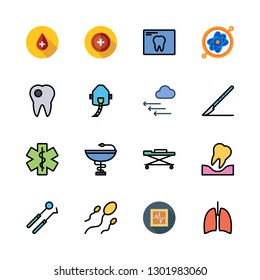clinic icon set. vector set about hospital, cardiogram, health clinic and x ray icons set.