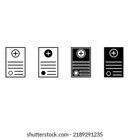 Conjunto de vectores de iconos clínicos. Signo de ilustración del hospital. símbolo de ayuda. logotipo de enfermería. Marca de ambulancia.