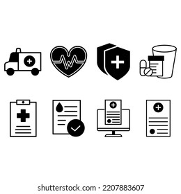 Clinic icon vector set. Hospital illustration sign. help symbol. infirmary logo. Ambulance mark.