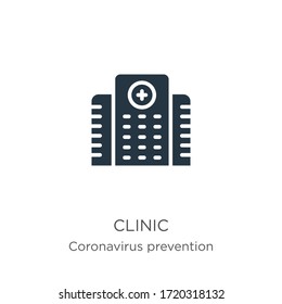 Clinic icon vector. Trendy flat clinic icon from Coronavirus Prevention collection isolated on white background. Vector illustration can be used for web and mobile graphic design, logo, eps10
