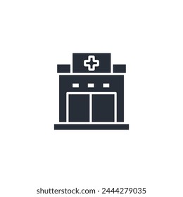 clinic icon. vector.Editable stroke.linear style sign for use web design,logo.Symbol illustration.