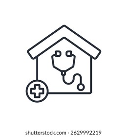 clinic icon. vector.Editable stroke.linear style sign for use web design,logo.Symbol illustration.